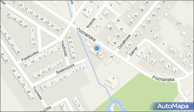 Skórzewo, Poznańska, 2, mapa Skórzewo