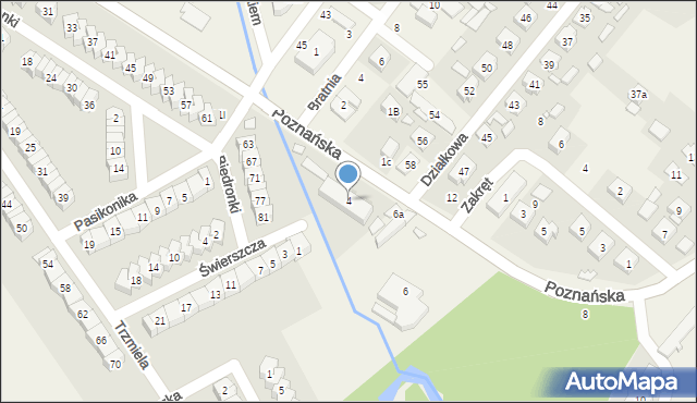 Skórzewo, Poznańska, 4, mapa Skórzewo