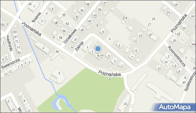 Skórzewo, Poznańska, 5, mapa Skórzewo