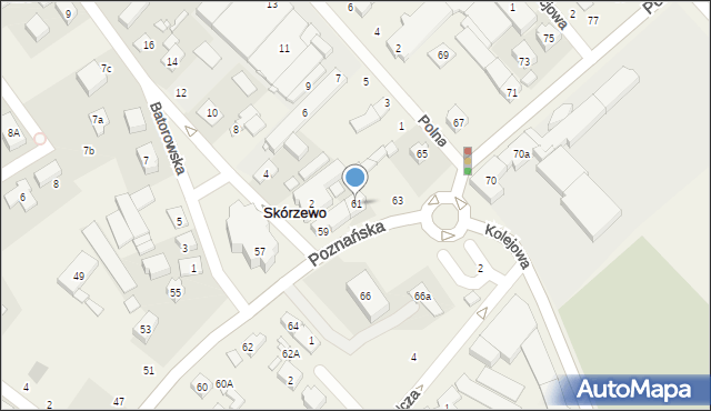 Skórzewo, Poznańska, 61, mapa Skórzewo