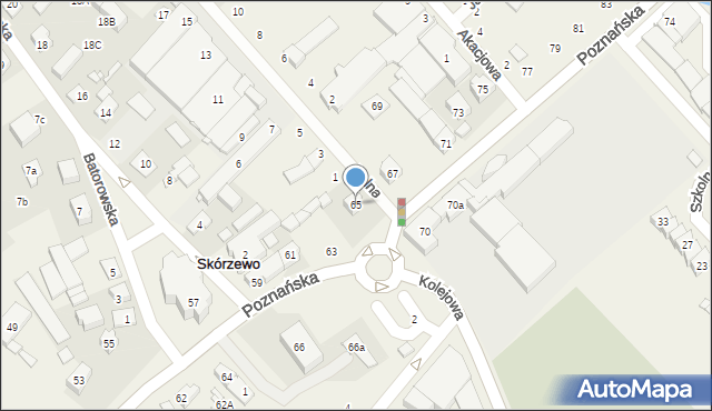 Skórzewo, Poznańska, 65, mapa Skórzewo