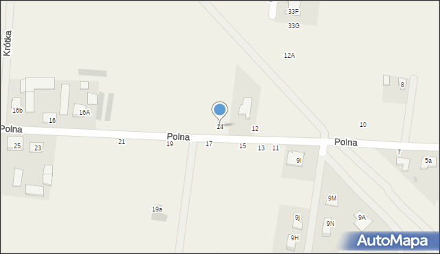 Skrzeszew, Polna, 14, mapa Skrzeszew