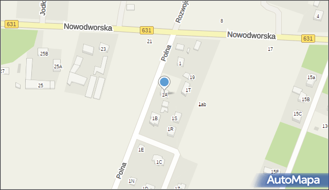 Skrzeszew, Polna, 1A, mapa Skrzeszew