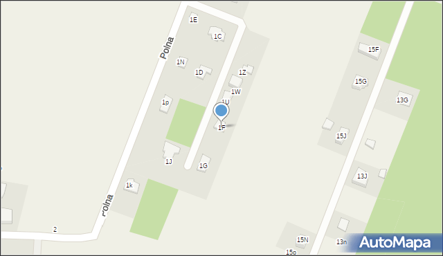 Skrzeszew, Polna, 1F, mapa Skrzeszew