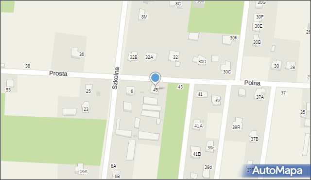 Skrzeszew, Polna, 45, mapa Skrzeszew