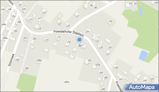 Skrzyszów, Powstańców Śląskich, 180, mapa Skrzyszów