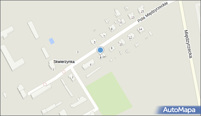 Skwierzyna, Pola Międzyrzeckie, 6, mapa Skwierzyna