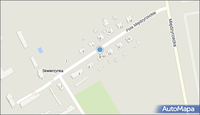 Skwierzyna, Pola Międzyrzeckie, 8, mapa Skwierzyna