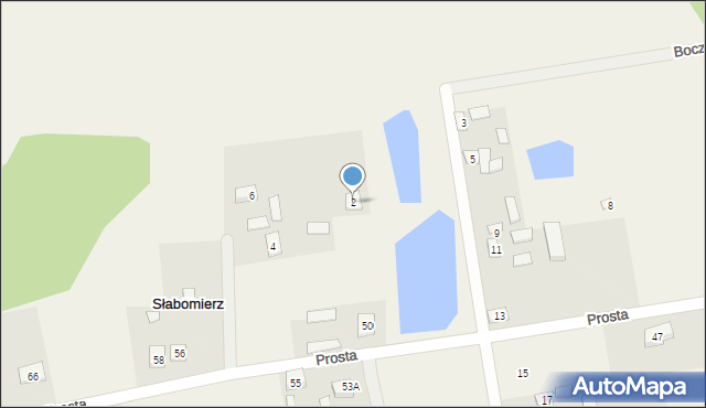 Słabomierz, Poprzeczna, 2, mapa Słabomierz