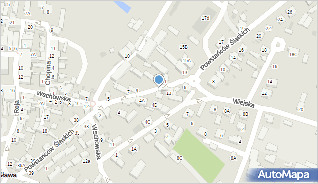 Sława, Powstańców Śląskich, 4b, mapa Sława