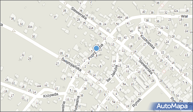 Sławków, Poprzeczna, 8, mapa Sławków