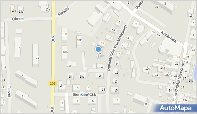 Sławno, Powstańców Warszawskich, 12A, mapa Sławno