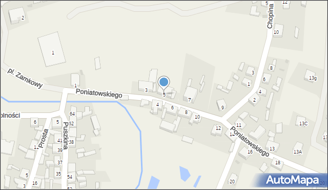 Słońsk, Poniatowskiego, 5, mapa Słońsk