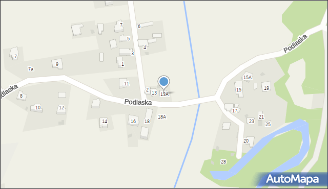 Słowik, Podlaska, 13A, mapa Słowik