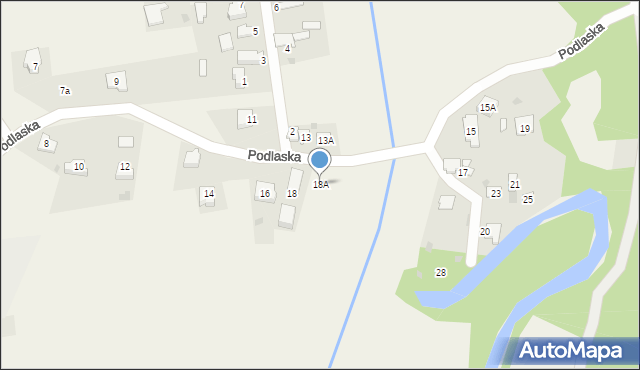 Słowik, Podlaska, 18A, mapa Słowik