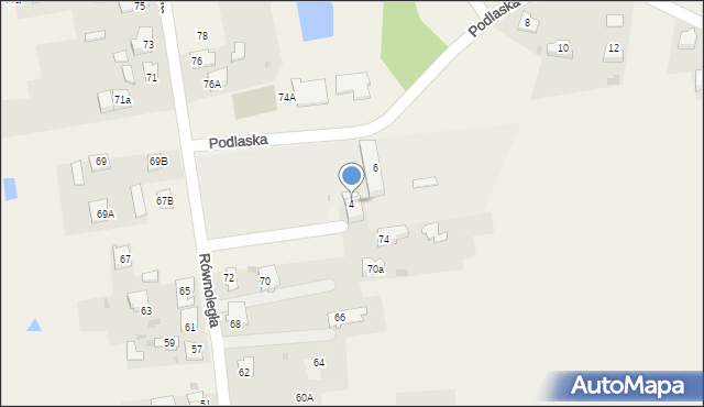 Słowik, Podlaska, 4, mapa Słowik