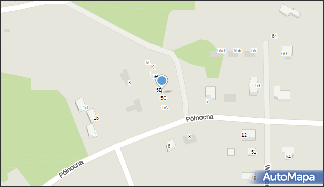 Słubice, Północna, 5D, mapa Słubice