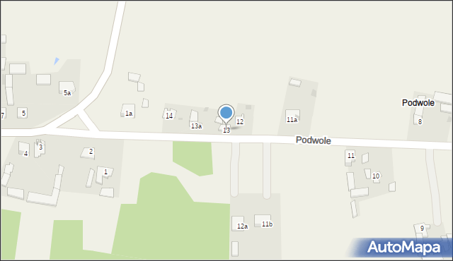 Słupia, Podwole, 13, mapa Słupia