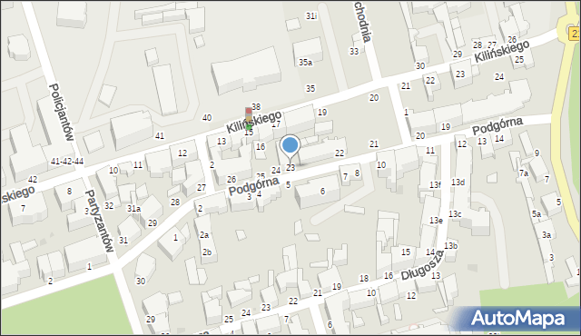 Słupsk, Podgórna, 23, mapa Słupska