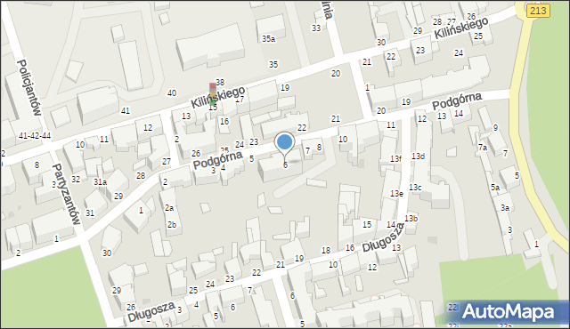 Słupsk, Podgórna, 6, mapa Słupska