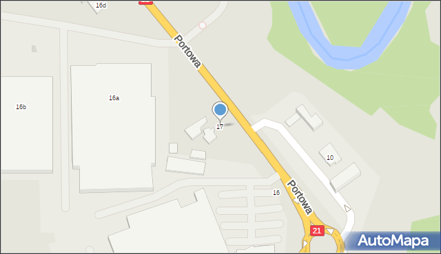Słupsk, Portowa, 17, mapa Słupska