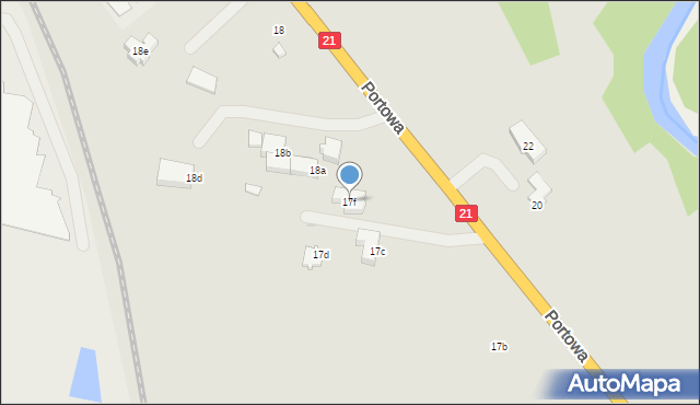 Słupsk, Portowa, 17f, mapa Słupska