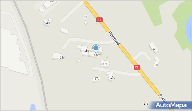 Słupsk, Portowa, 18a, mapa Słupska