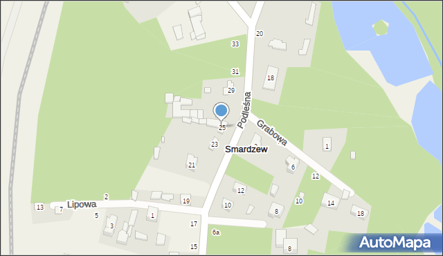 Smardzew, Podleśna, 25, mapa Smardzew