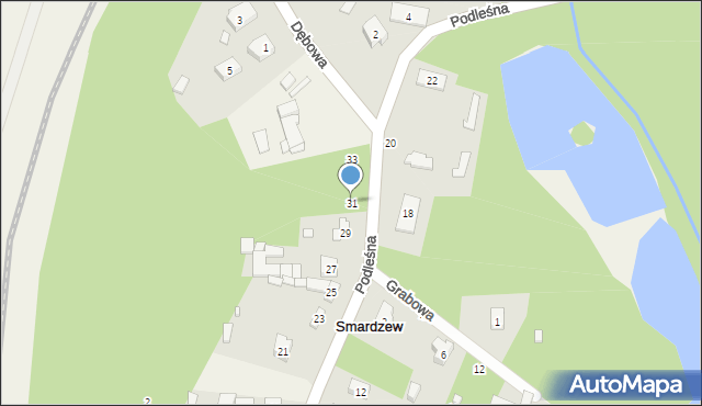 Smardzew, Podleśna, 31, mapa Smardzew