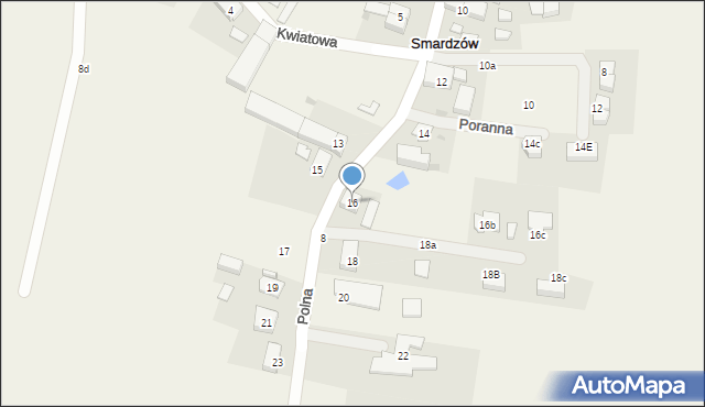 Smardzów, Polna, 16, mapa Smardzów