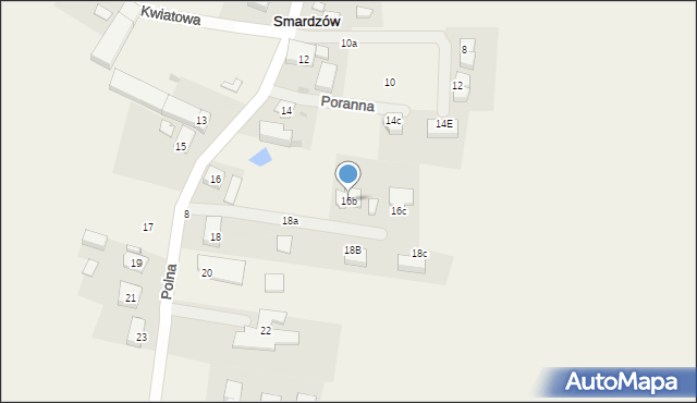 Smardzów, Polna, 16b, mapa Smardzów