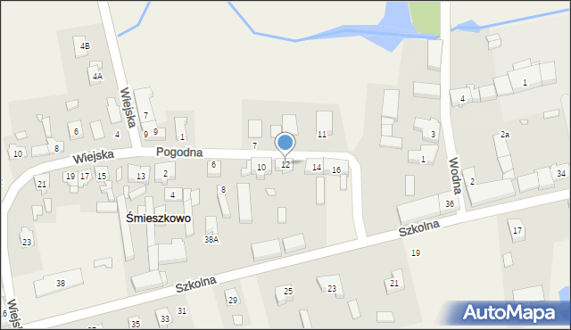 Śmieszkowo, Pogodna, 12, mapa Śmieszkowo