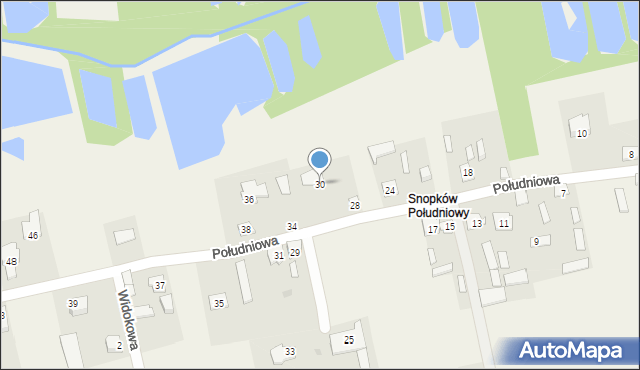 Snopków, Południowa, 30, mapa Snopków