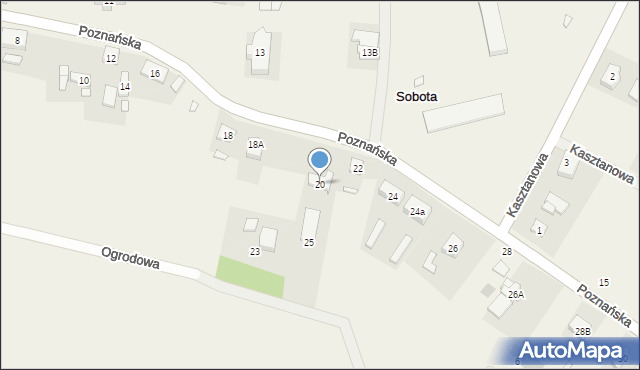 Sobota, Poznańska, 20, mapa Sobota