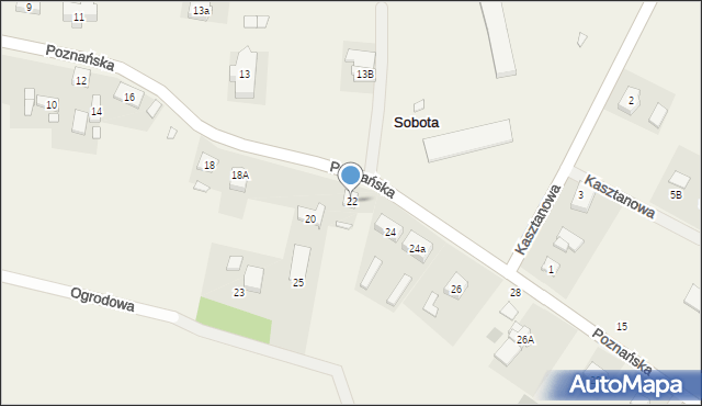 Sobota, Poznańska, 22, mapa Sobota