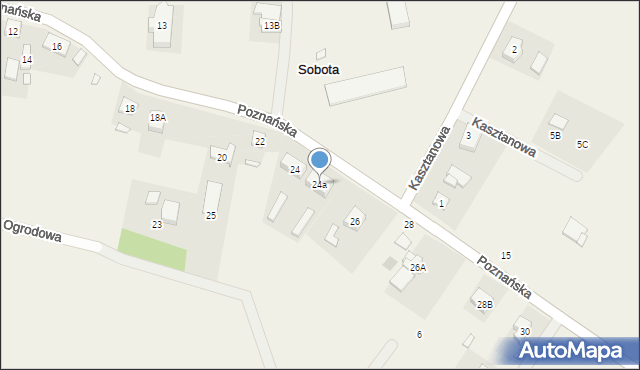 Sobota, Poznańska, 24a, mapa Sobota