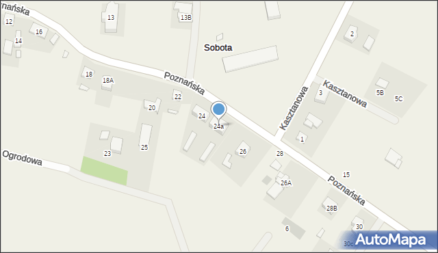 Sobota, Poznańska, 24a, mapa Sobota