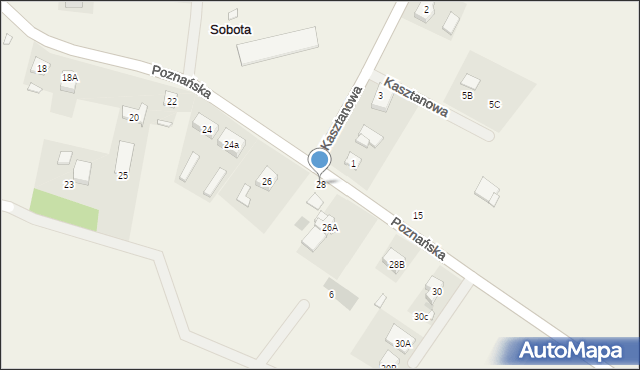 Sobota, Poznańska, 28, mapa Sobota