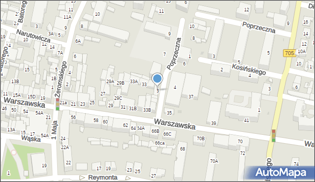 Sochaczew, Poprzeczna, 3, mapa Sochaczew
