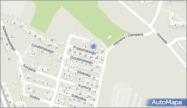 Sosnowiec, Potasińskiego Jana, 15, mapa Sosnowca