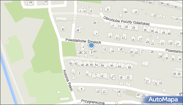 Sosnowiec, Powstańców Śląskich, 4, mapa Sosnowca