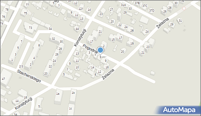 Sosnowiec, Pogodna, 7, mapa Sosnowca