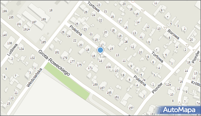 Sosnowiec, Poleśna, 14A, mapa Sosnowca