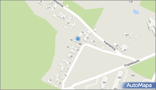Sosnowiec, Popiełuszki Jerzego, bł. ks., 56A, mapa Sosnowca