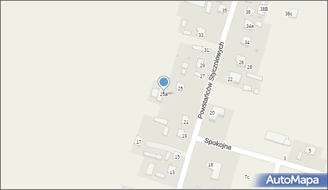 Srebrzyszcze, Powstańców Styczniowych, 25a, mapa Srebrzyszcze