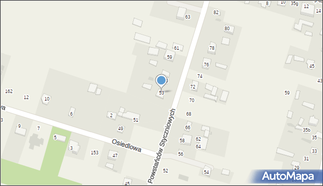 Srebrzyszcze, Powstańców Styczniowych, 53, mapa Srebrzyszcze