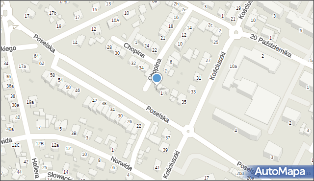 Środa Wielkopolska, Poselska, 3, mapa Środa Wielkopolska