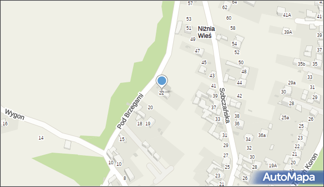 Sromowce Niżne, Pod Brzegami, 22, mapa Sromowce Niżne