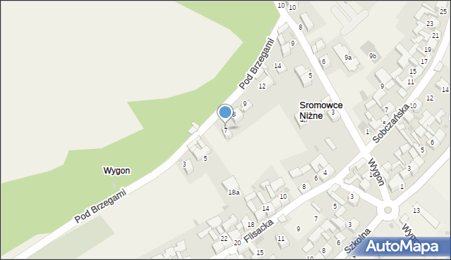 Sromowce Niżne, Pod Brzegami, 7, mapa Sromowce Niżne
