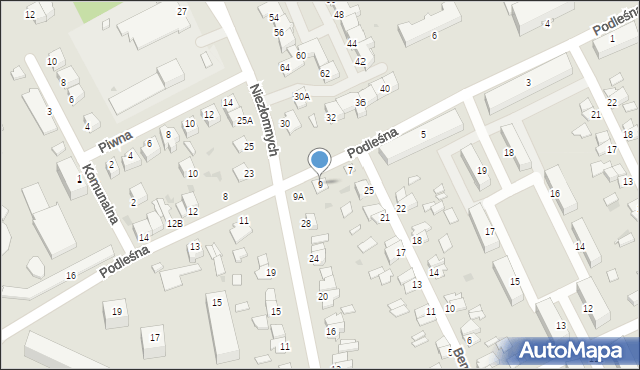 Stalowa Wola, Podleśna, 9, mapa Stalowa Wola